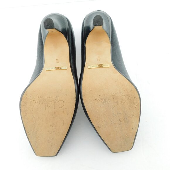 COLE HAAN Collection Nike Air Black Textured Leather Heel Pumps 8.5 - Picture 7 of 9